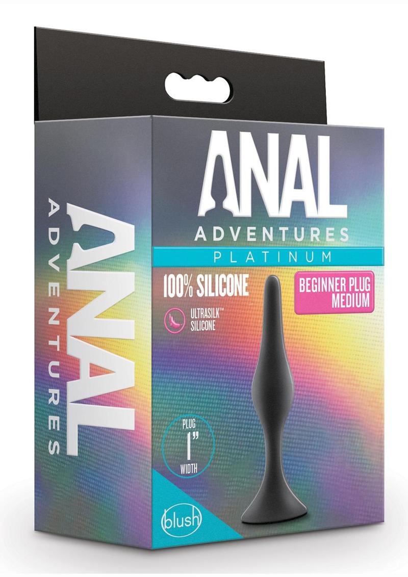 Anal Adventures Platinum Silicone Beginner Plus - Medium - Black
