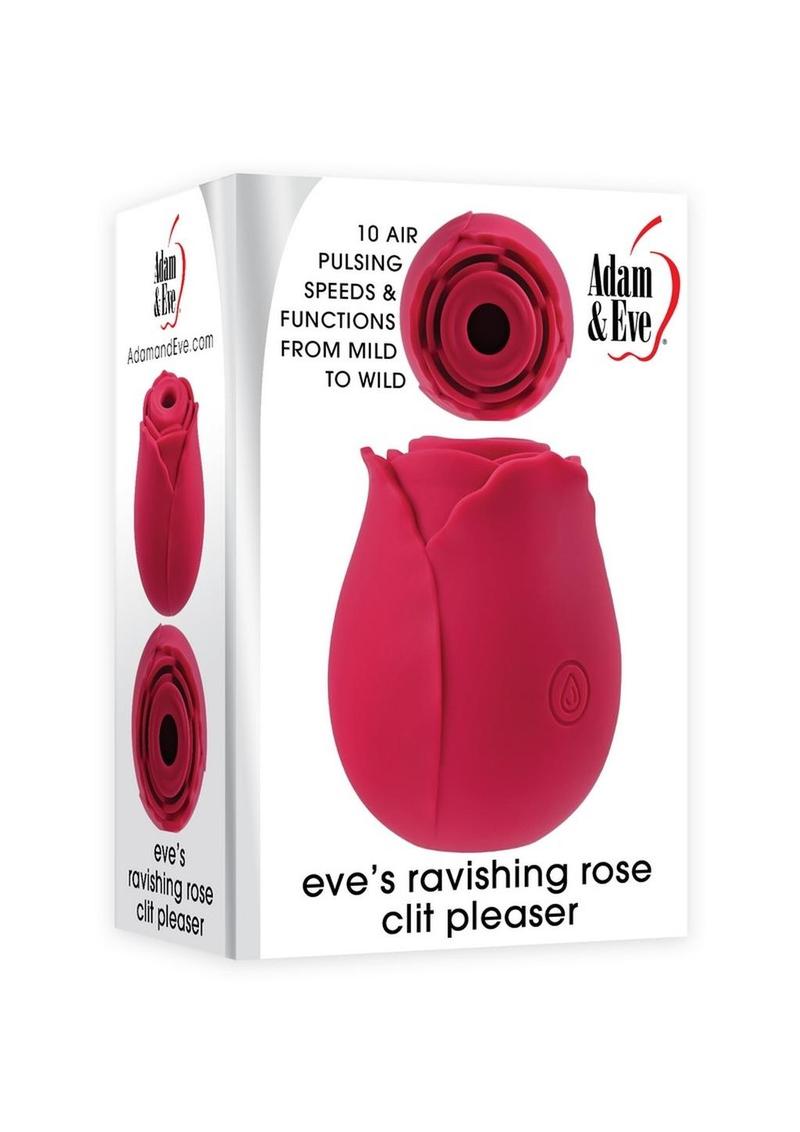 Adam andamp; Eve Eve`s Ravishing Rose Clit Pleaser Silicone Rechargeable Stimulator - Red