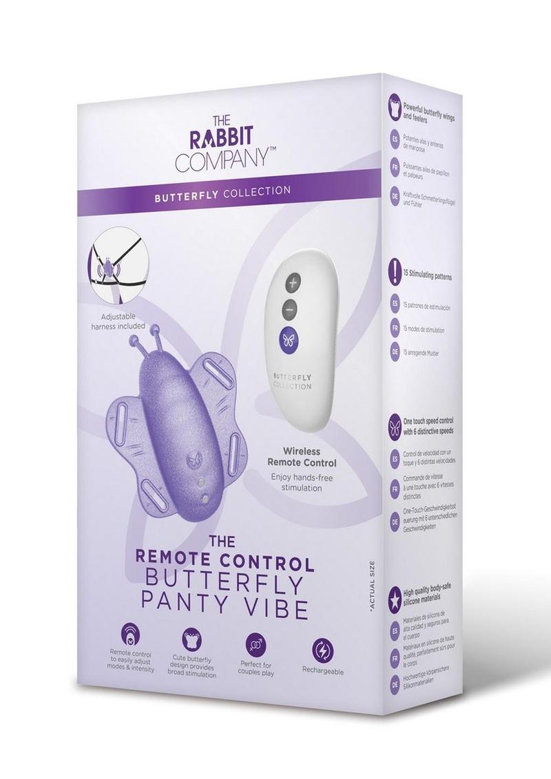 The Remote Control Butterfly Silicone Rechargeable Panty Vibe - Purple