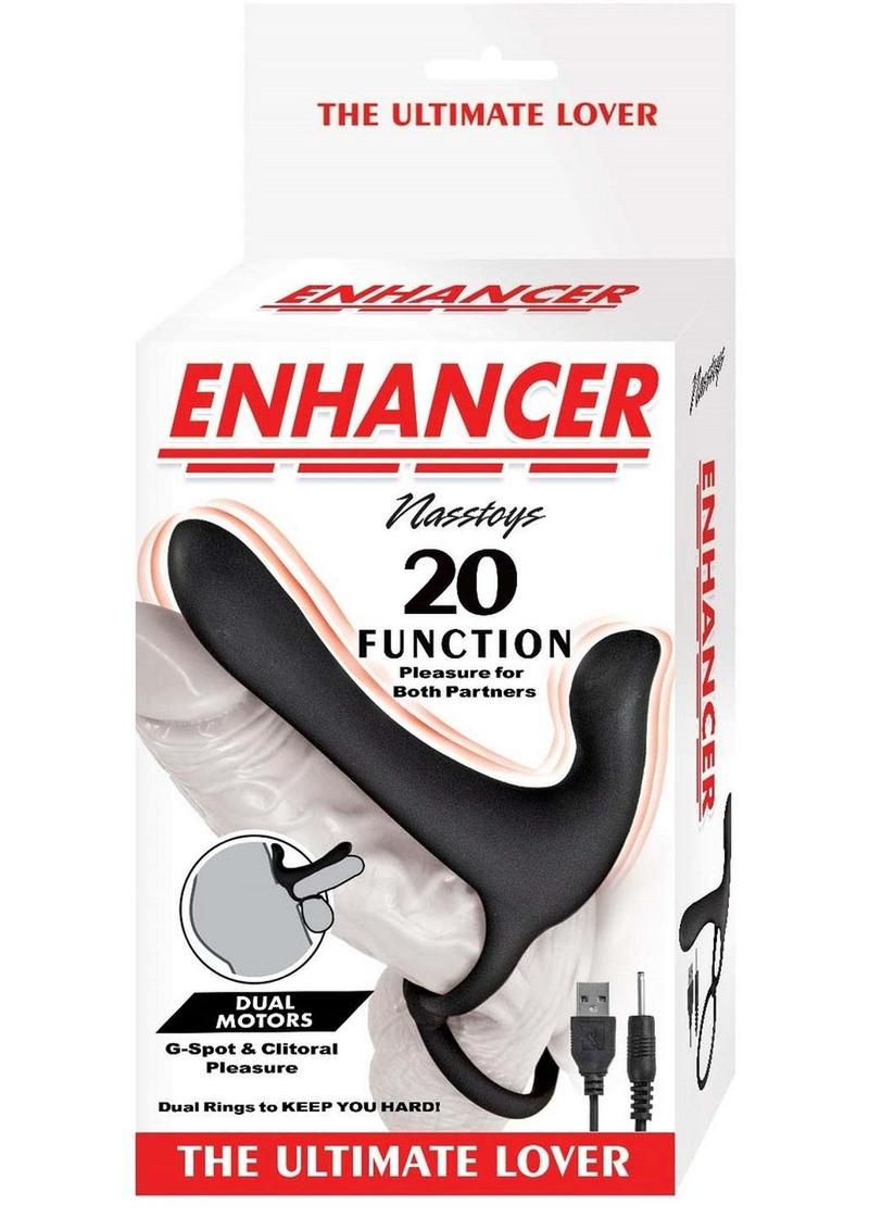 Enhancer The Ultimate Lover Rechargeable Silicone Couples Cock Ring - Black