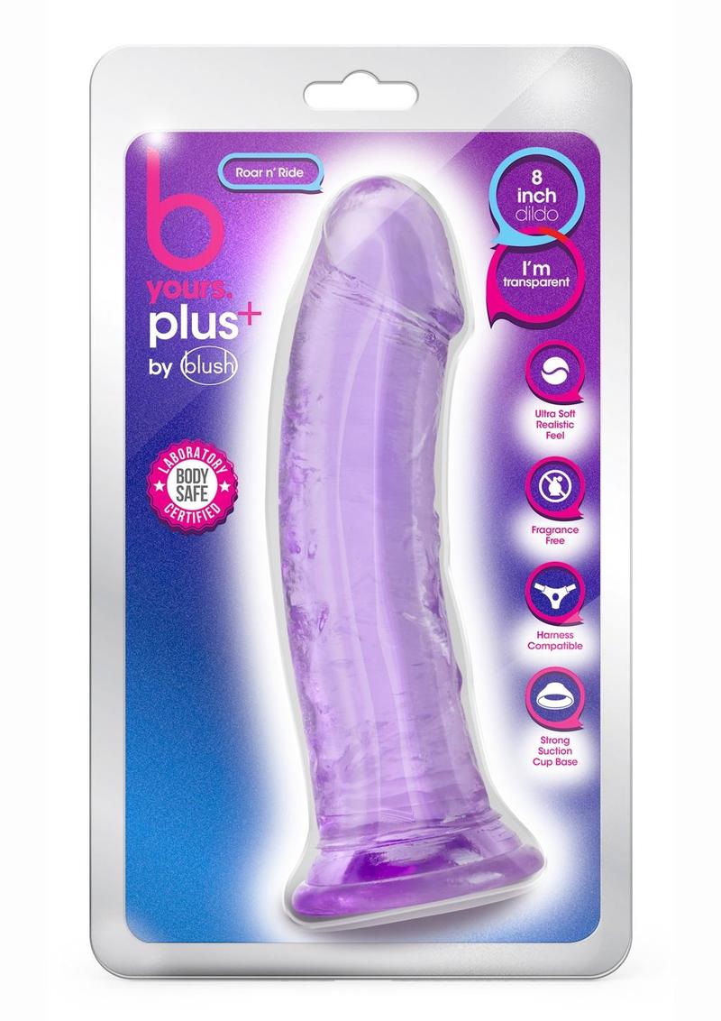 B Yours Plus Roar n` Ride Realistic Dildo 8in - Purple