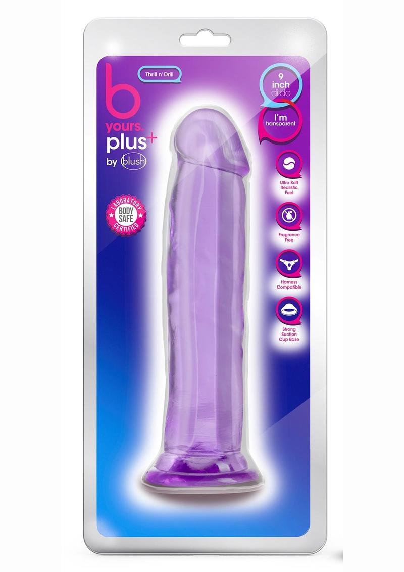 B Yours Plus Thrill n` Drill Realistic Dildo 9.5in - Purple