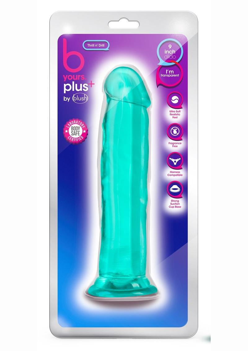 B Yours Plus Thrill n` Drill Realistic Dildo 9.5in - Teal