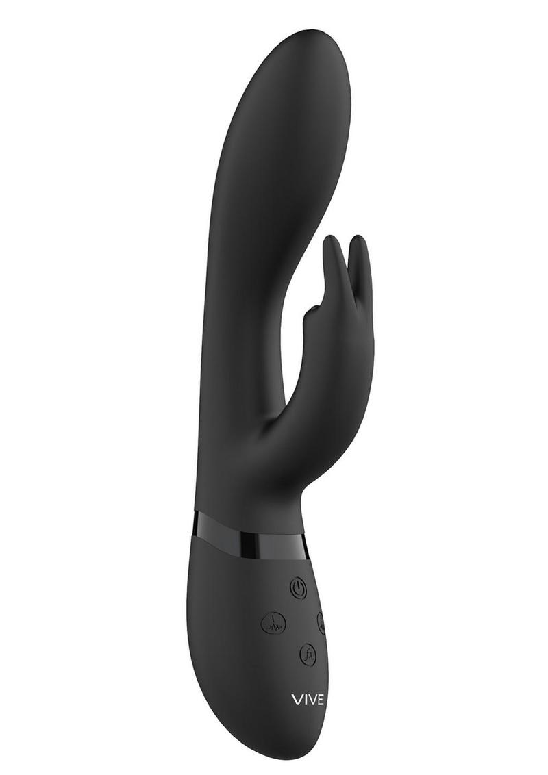 Vive Zosia Classic Rechargeable Silicone G-Spot Rabbit Vibrator - Black
