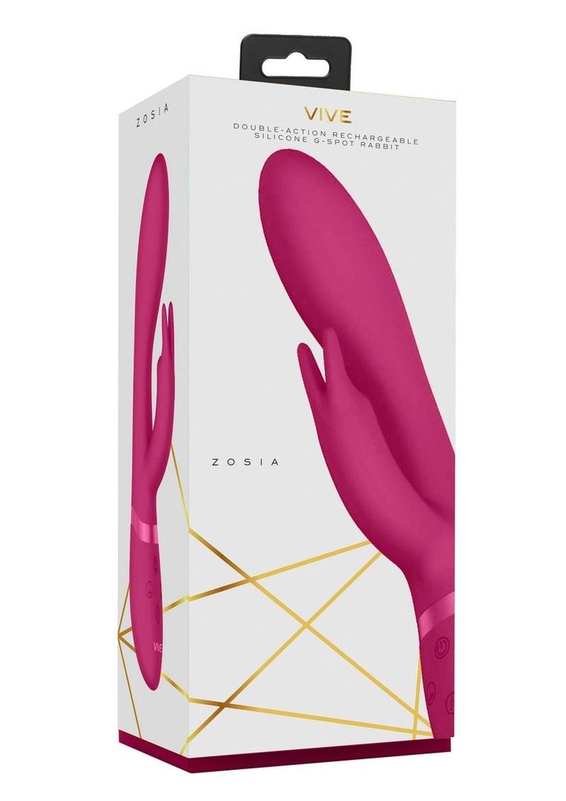 Vive Zosia Classic Rechargeable Silicone G-Spot Rabbit Vibrator - Pink