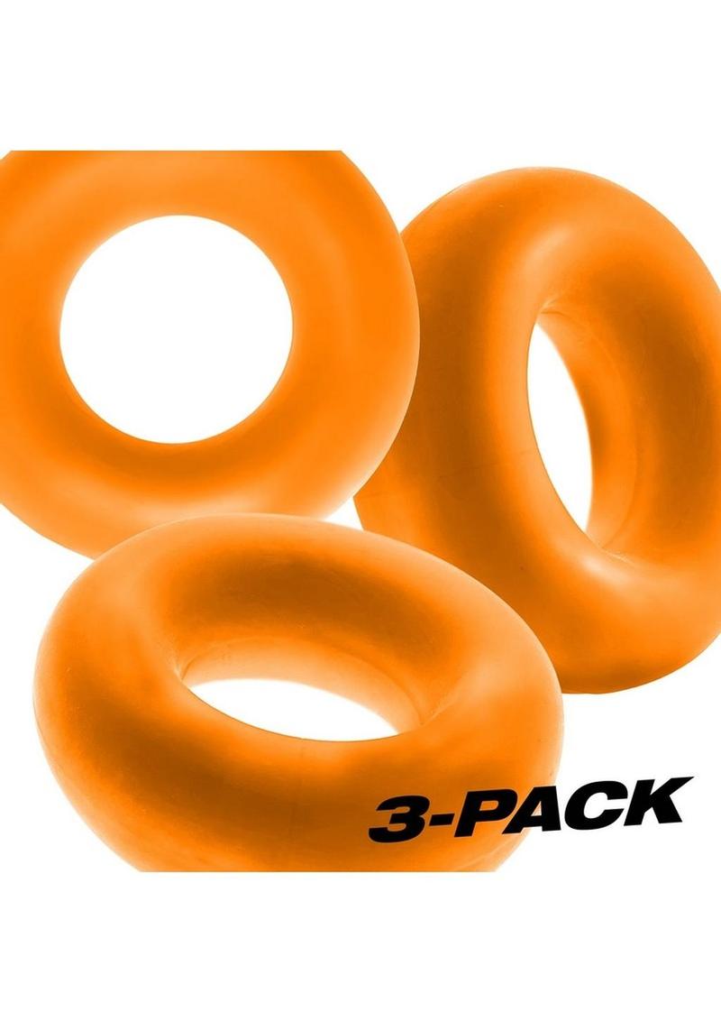 Oxballs Fat Willy Jumbo Cock Ring (3 pack) - Orange