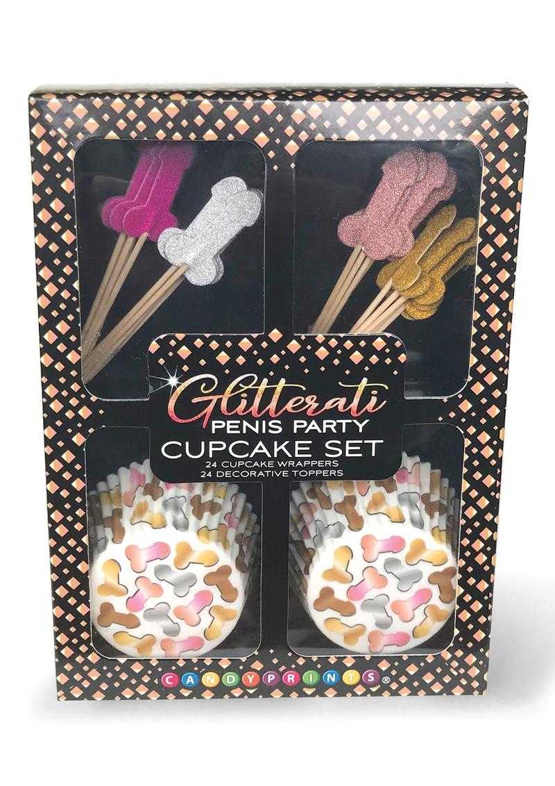 Glitterati Penis Party Cupcake Set (48 pieces) - Multicolor