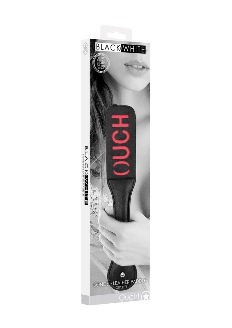 Ouch! Bonded Leather Paddle - Red/Black