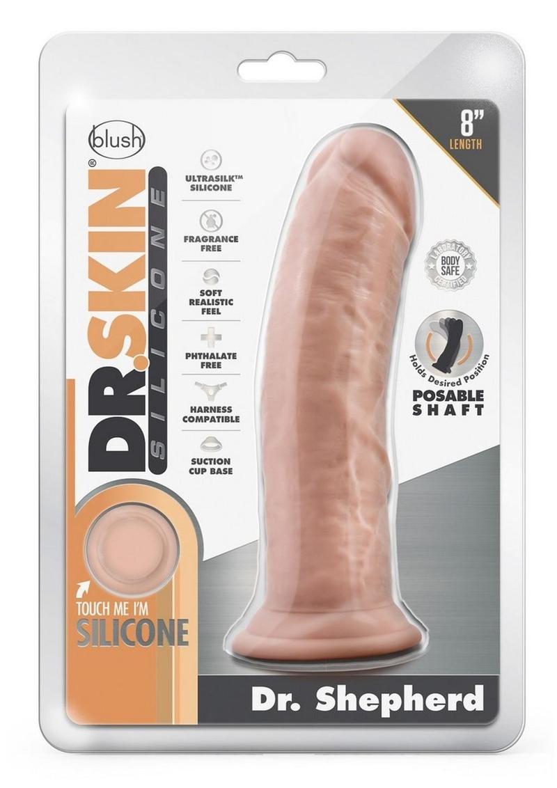 Dr. Skin Silicone Dr. Shepherd Dildo with Suction Cup 8in - Vanilla
