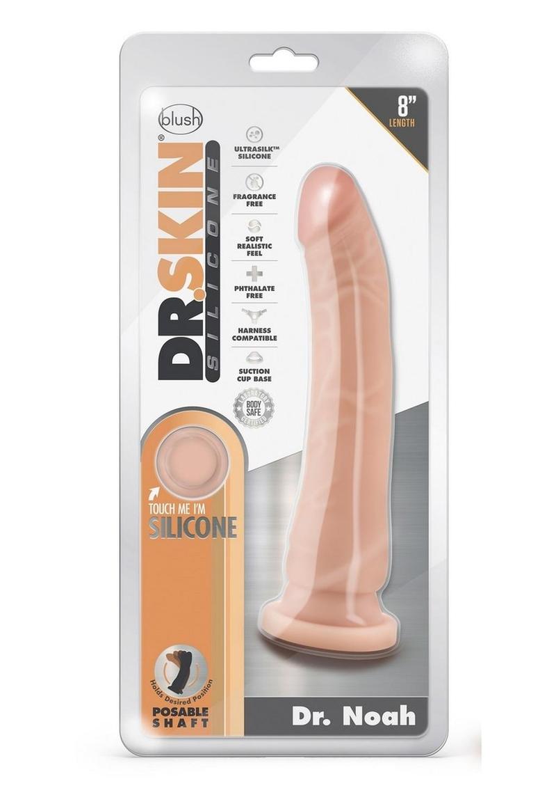 Dr. Skin Dr. Noah Silicone Dildo with Balls and Suction Cup 8in - Vanilla
