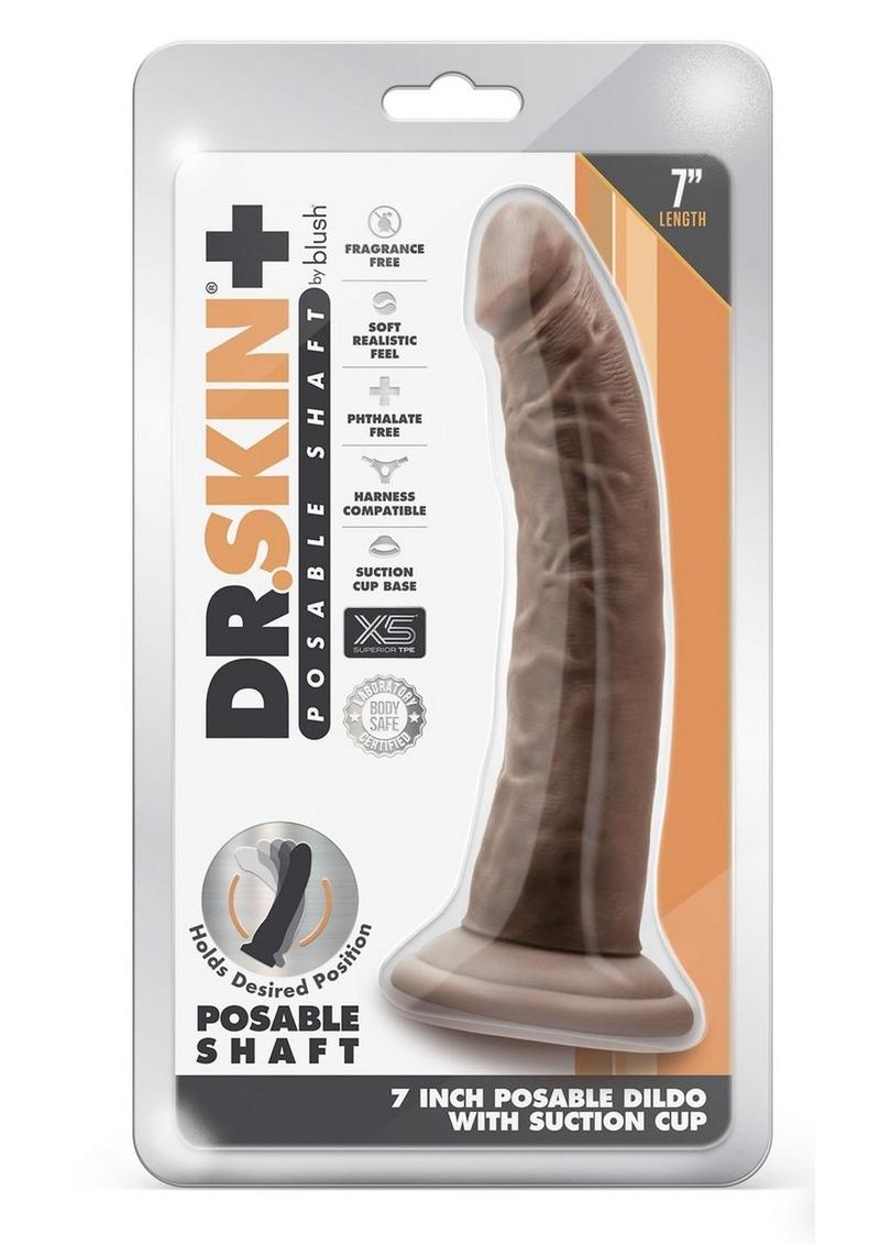 Dr. Skin Plus Posable Dildo 7in - Chocolate