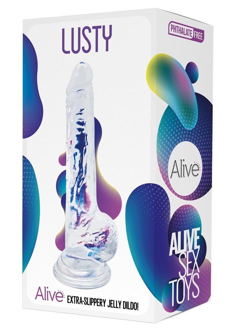 Alive Lusty Jelly Dildo 5.1in - Clear