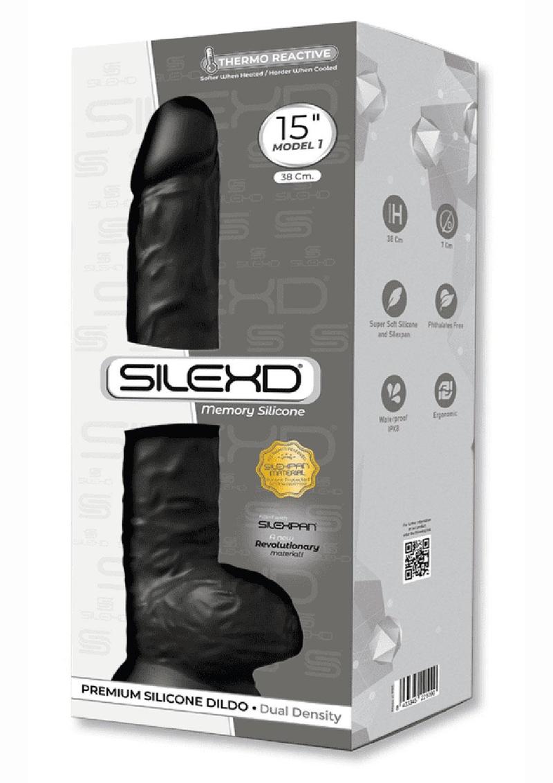 SilexD Model DD03 Silicone Realistic Dual Dense Dildo 15in - Black