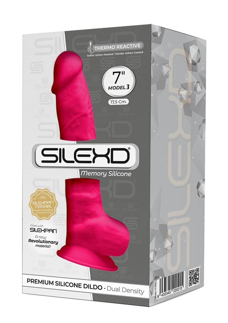 SilexD Model 3 XD02 Silicone Realistic Dual Dense Dildo 7in - Pink