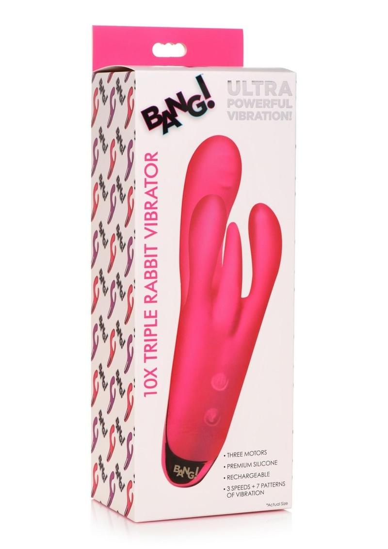 Bang! Triple Rabbit Silicone Vibrator - Pink
