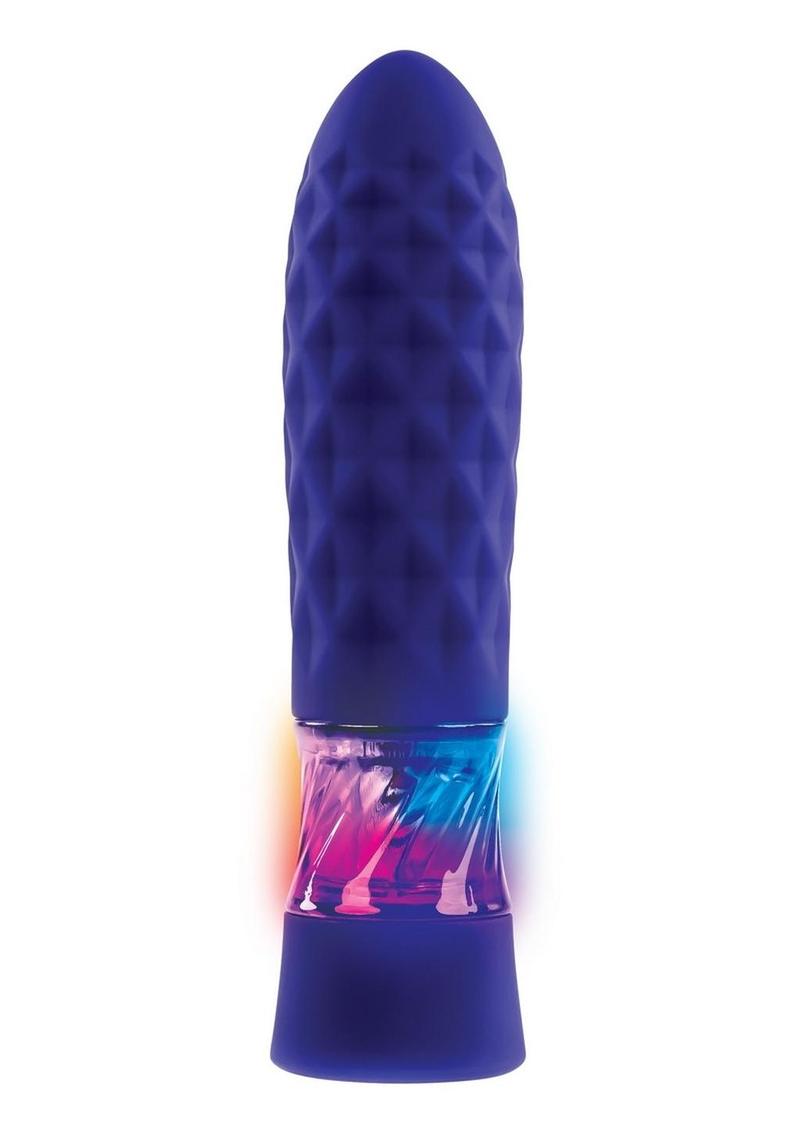 Raver Rechargeable Silicone Light-Up Vibrating Bullet - Blue