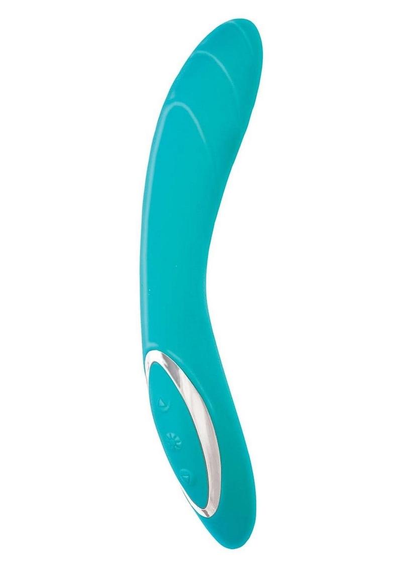 Princess Dynamic Heat Rechargeable Silicone Vibrator with Clitoral Stimulator - Blue
