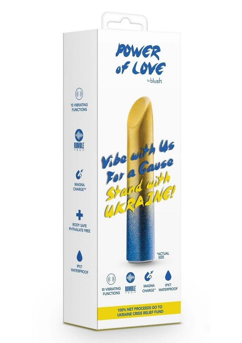 Power Of Love Ukraine Rechargeable Vibrator - Gold/Blue