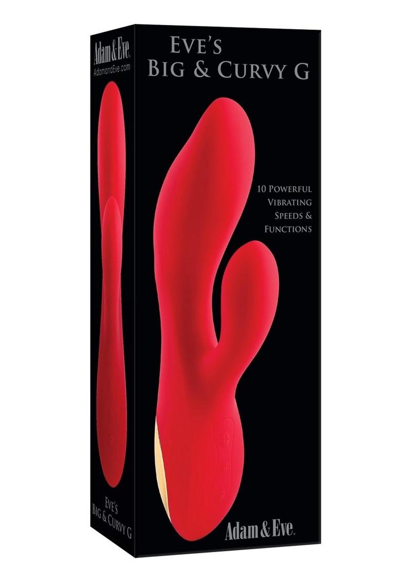 Adam andamp; Eve Eve`s Big and Curvy G Rechargeable Silicone Dual Vibrator - Red