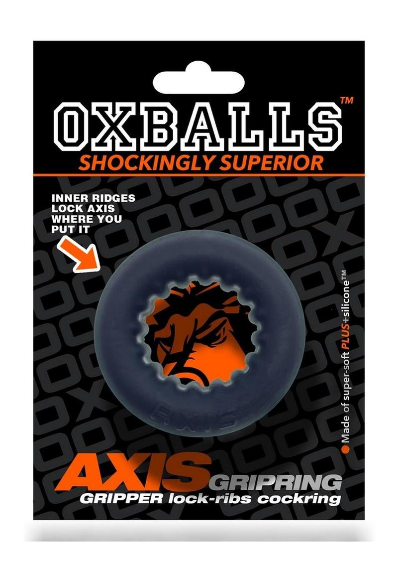 Oxballs Axis Rib Griphold Cockring - Black Ice