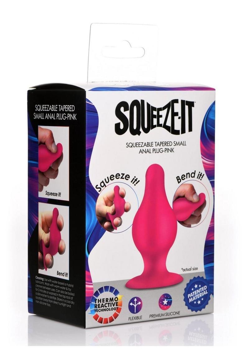 Squeeze-It Squeezable Silicone Tapered Anal Plug - Small - Pink