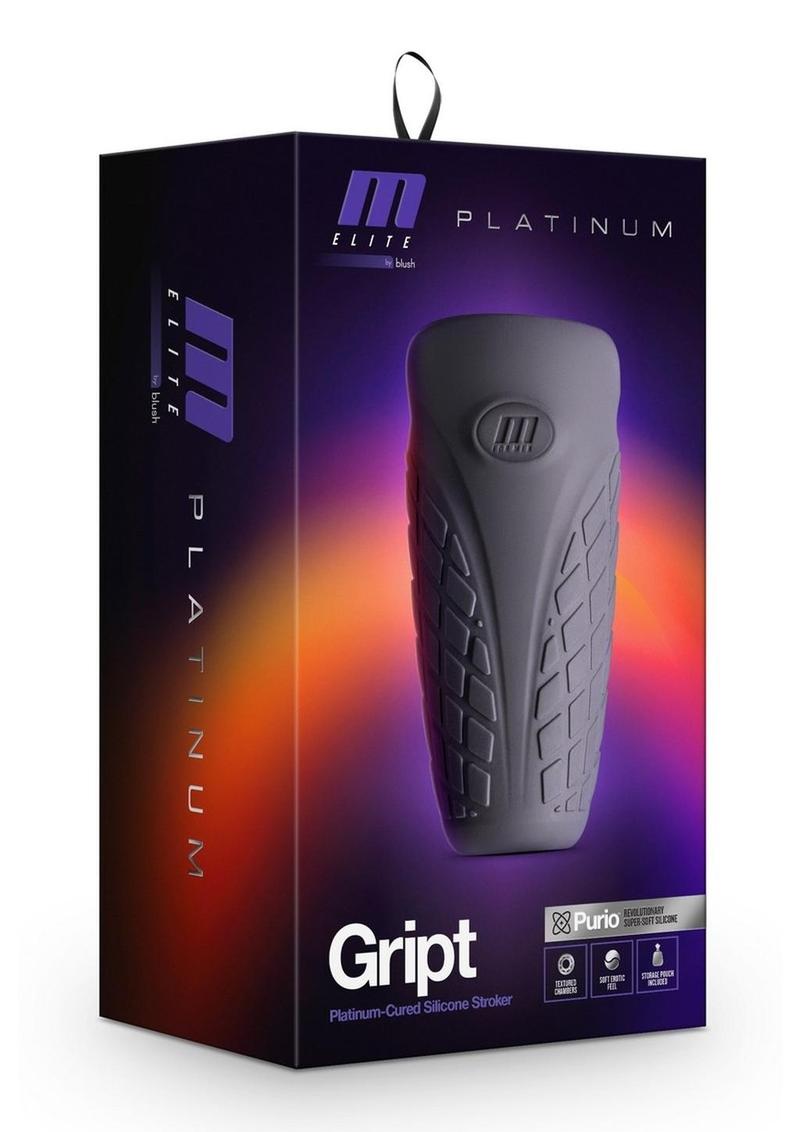 M Elite Platinum Gript Silicone Dual End Masturbator - Black