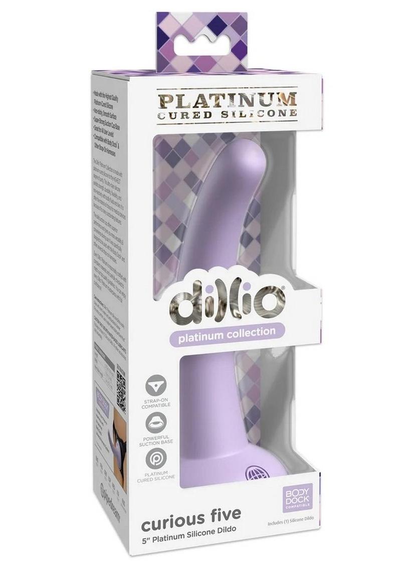Dillio Platinum Curious Five Silicone Dildo 5in - Lavender