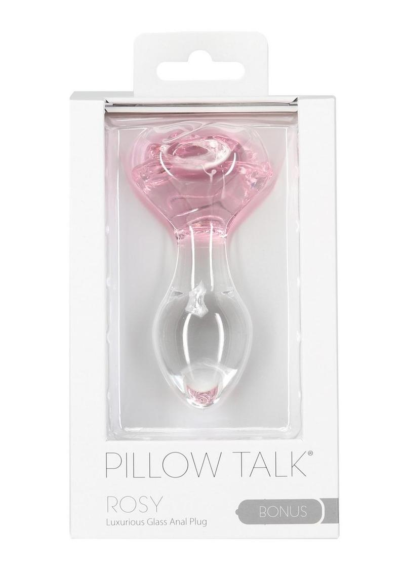 Pillow Talk Rosy Glass Anal Plug - Clear/Pink