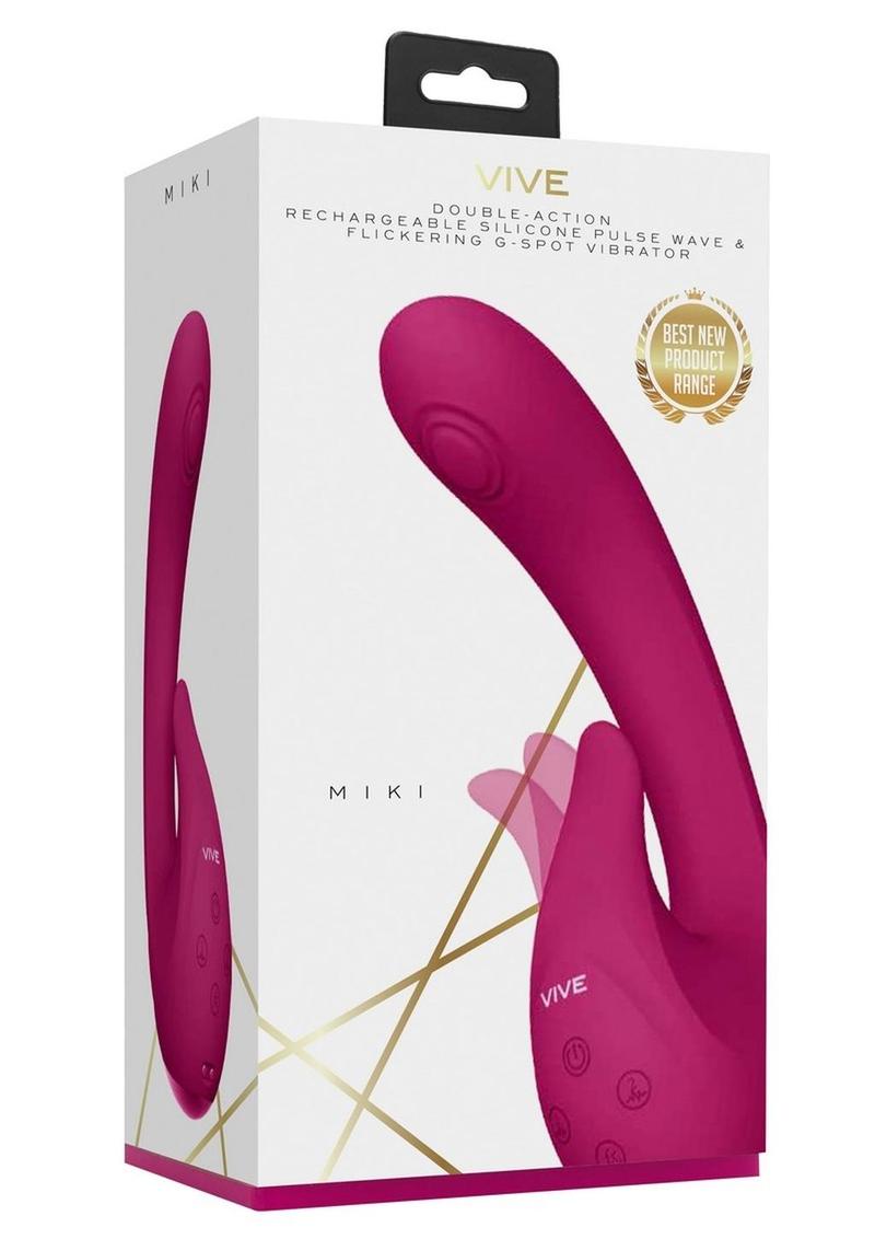 Vive Miki Rechargeable Silicone Pulse Wave andamp; Flickering G-Spot Vibrator - Pink