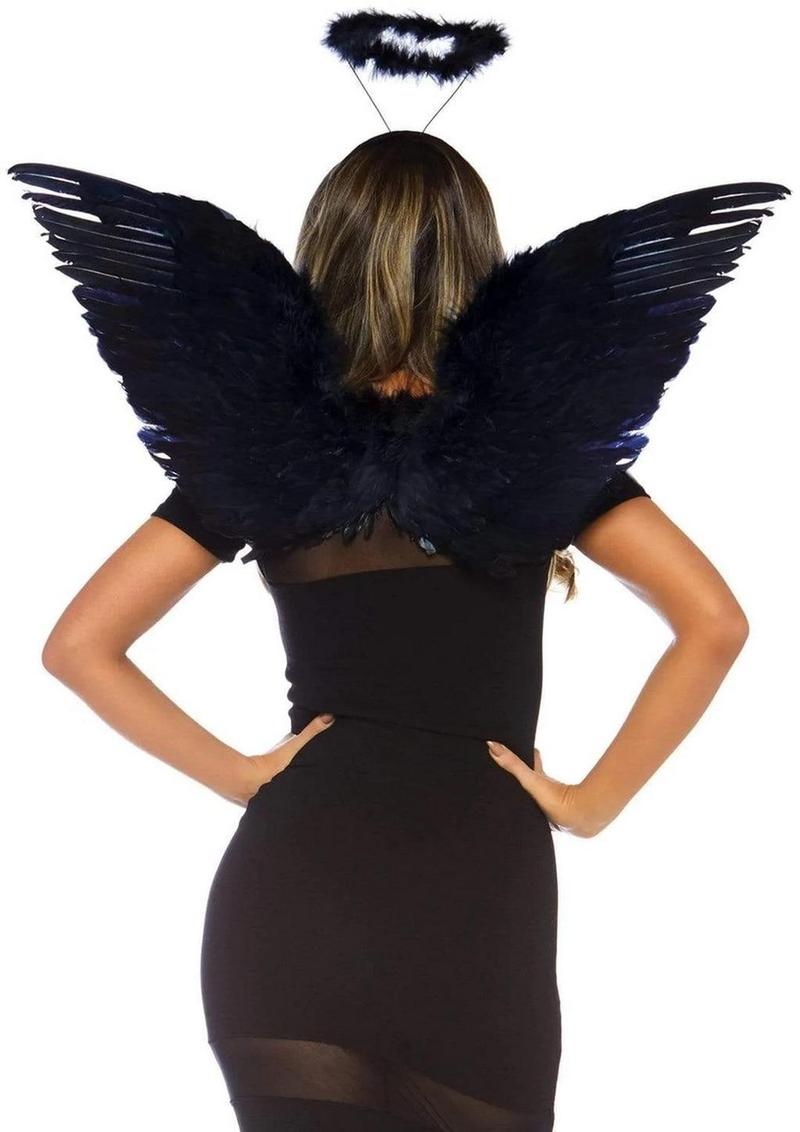 Leg Avenue Angel Wings Kit - O/S - Black