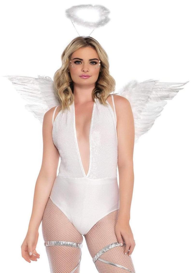 Leg Avenue Angel Wings Kit - O/S - White