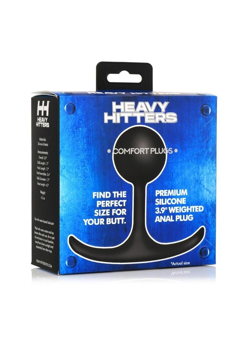 Heavy Hitters Comfort Plugs Premium Silicone Weighted Round 3.9in - Black