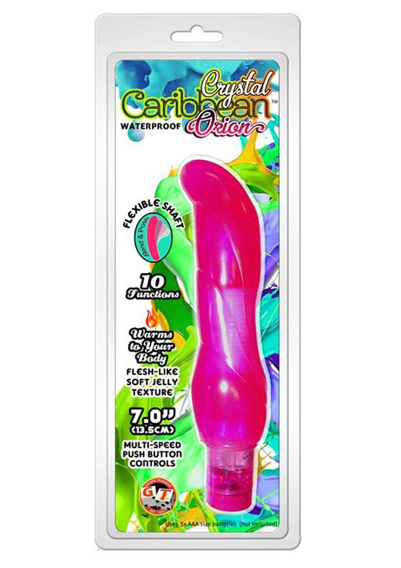 Jelly Caribbean Vibrator Number 8 Waterproof 7in - Pink