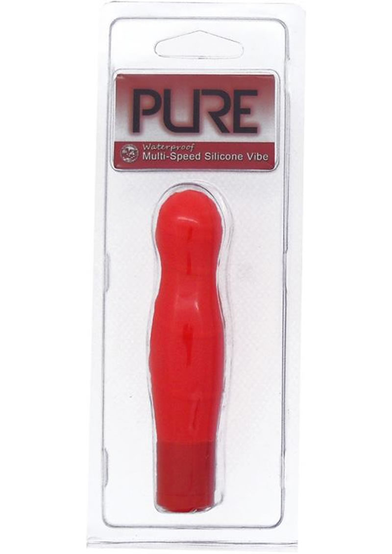 Pure Carress Multi Speed Silicone Vibe Waterproof 4.25in - Coral