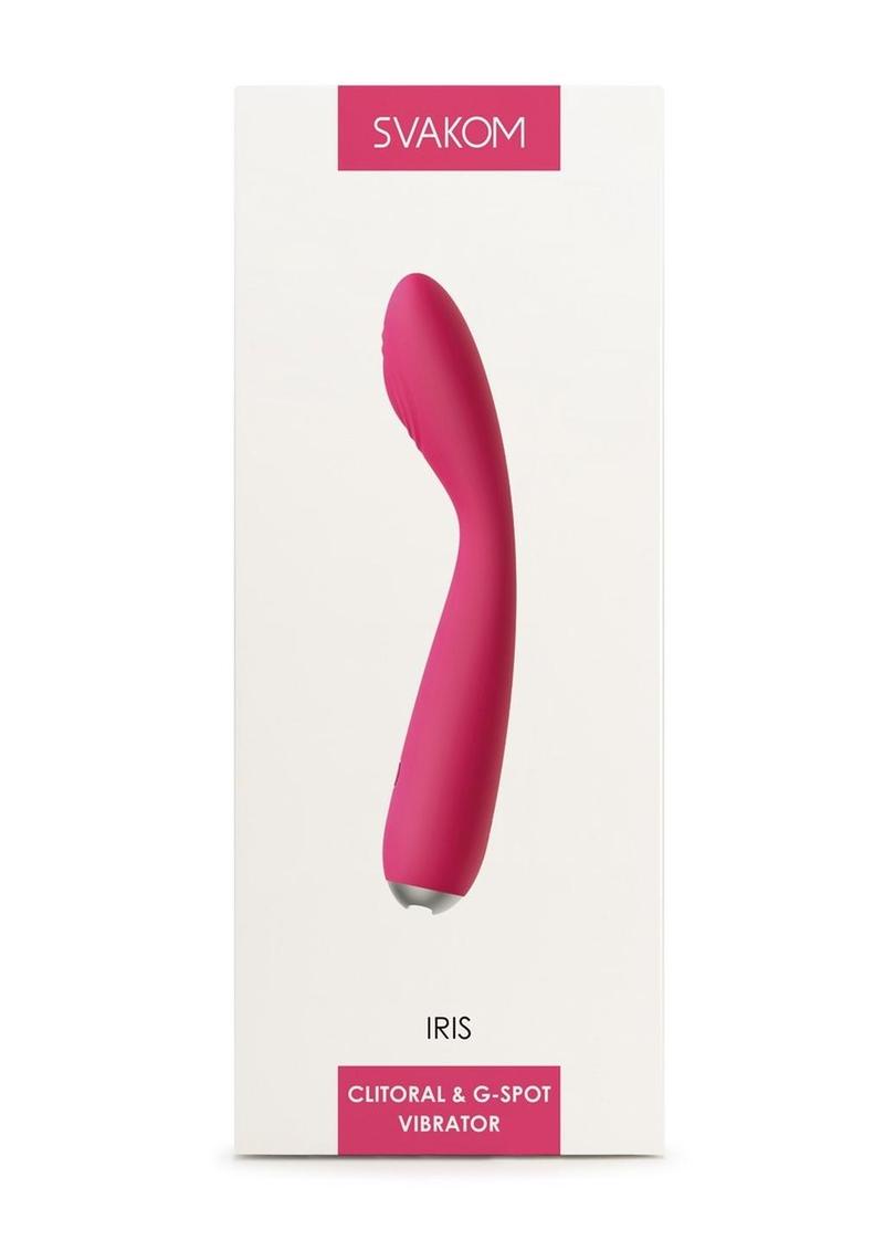 Svakom Iris Silicone G-Spot Rechargeable Vibrator - Pink/Silver