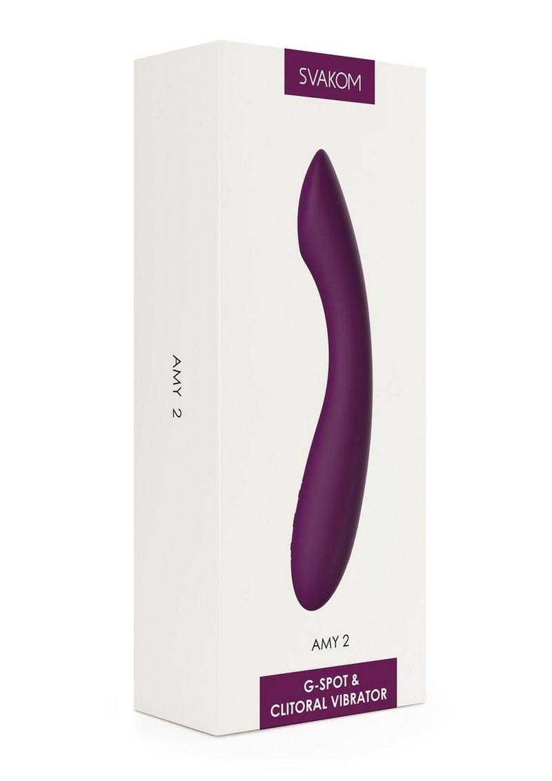 Svakom Amy 2 Rechargeable Silicone Vibrator - Purple