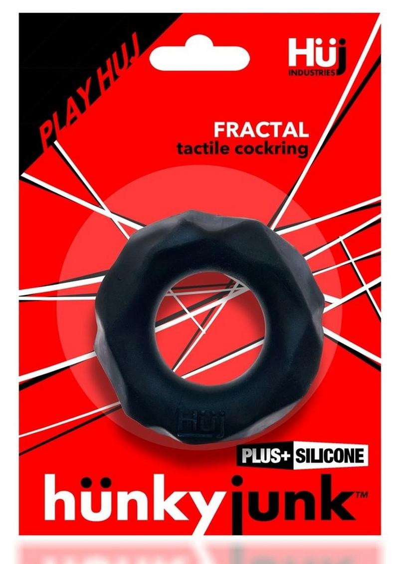 Hunkyjunk Fractal Tactile Cockring - Tar Ice Black
