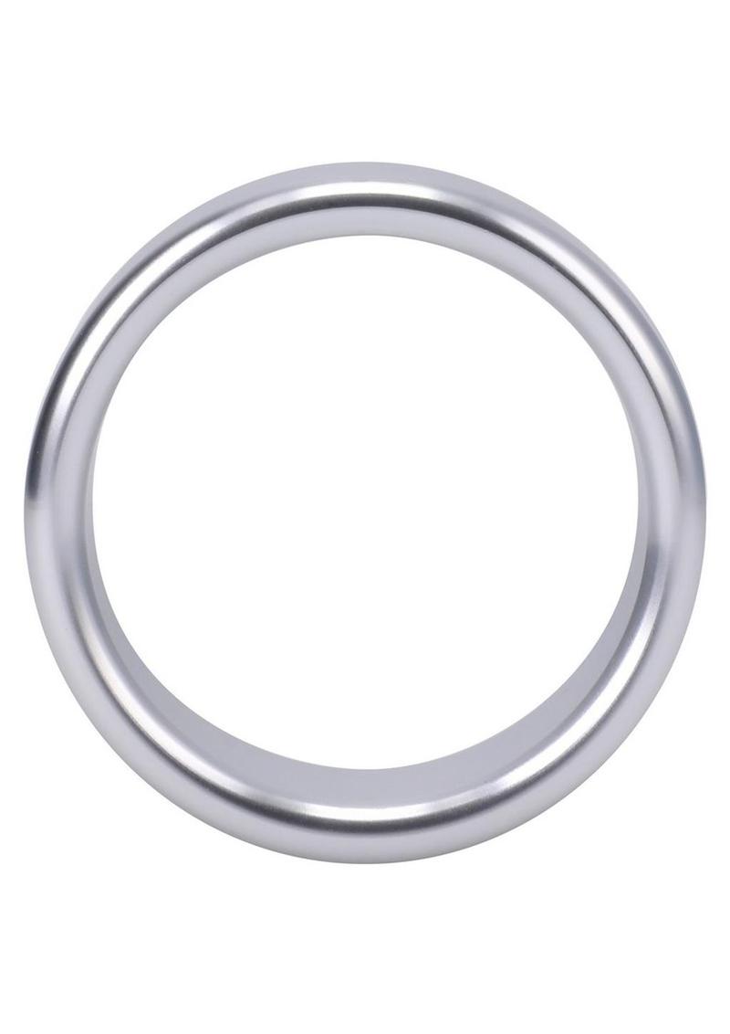 Rock Solid Brushed Alloy Aluminum Cock Ring - Medium - Silver