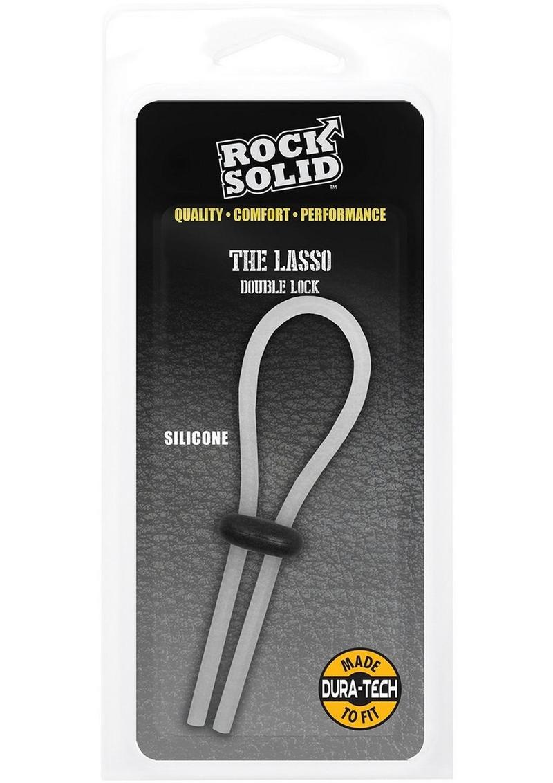 Rock Solid Lasso Double Lock Adjustable Silicone Cock Ring - White