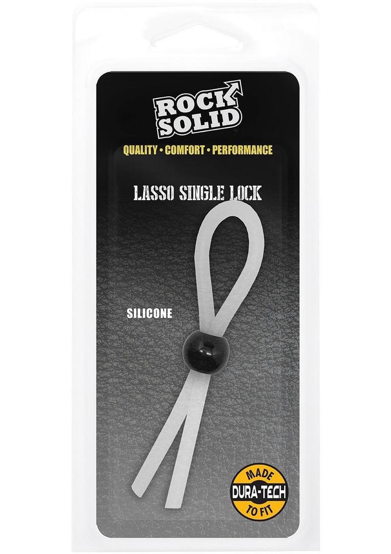 Rock Solid The Lasso Single Lock Adjustable Silicone Cock Ring - White