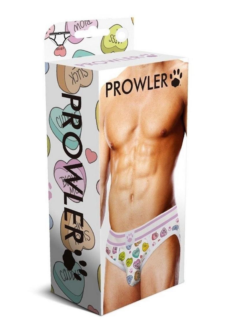Prowler Candy Hearts Brief - Small - White