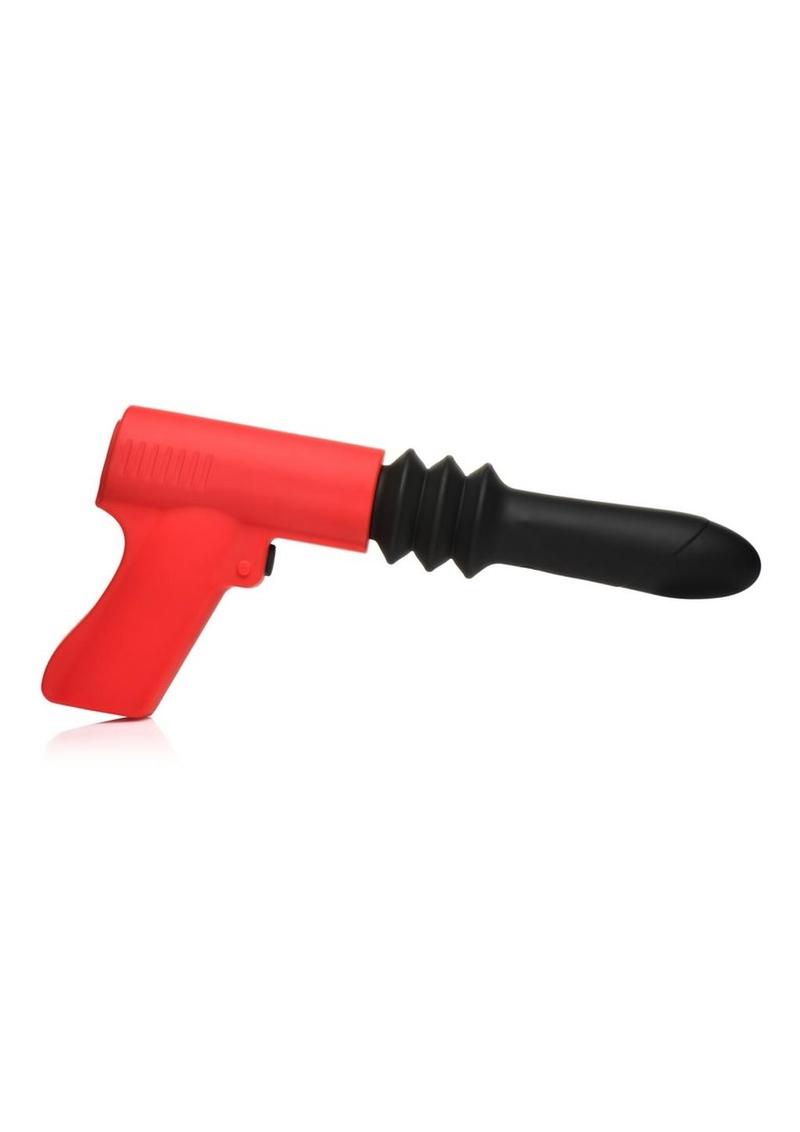 Master Series Thrusting Pistola Rechargeable Silicone Vibrator - Red/Black