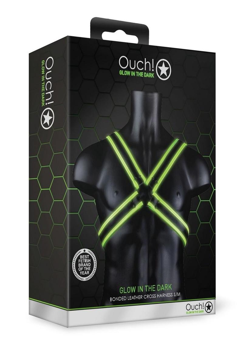 Ouch! Cross Harness Glow in the Dark - Small/Medium - Green