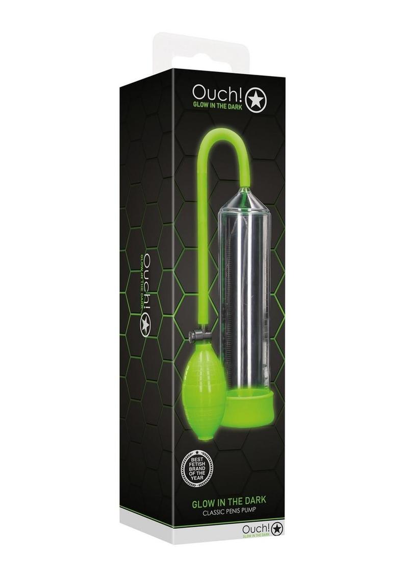Ouch! Classic Penis Pump Glow in the Dark - Green