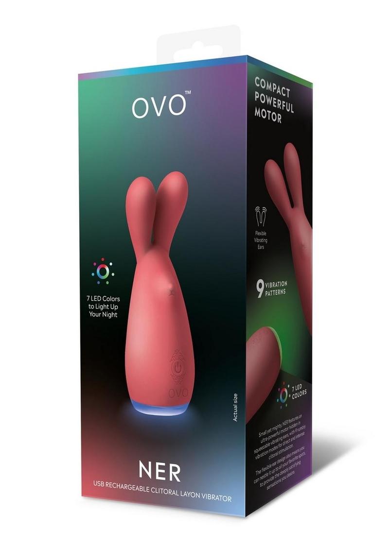 OVO Ner Clitoral Silicone Rechargeable Vibrator - Red/Orange