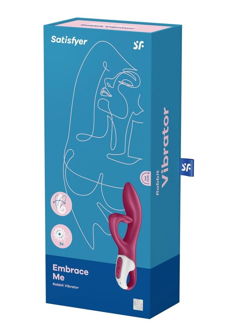Satisfyer Embrace Me Silicone Rechargeable Vibrator with Clitoral Stimulation - Berry