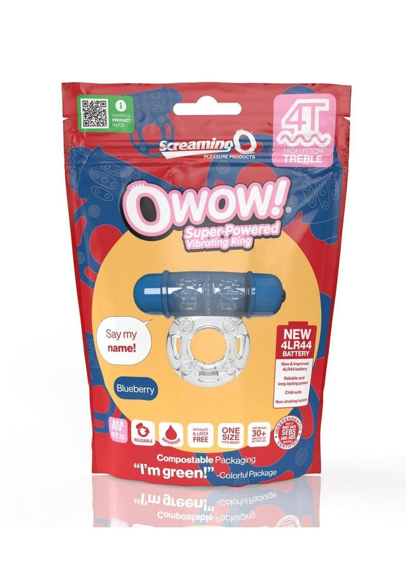 Screaming O 4T O Wow Vibrating Ring - Blueberry
