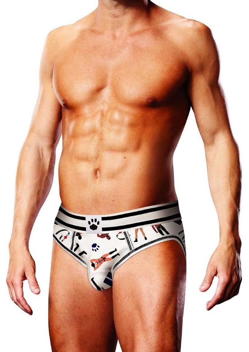 Prowler Spring/Summer 2023 Leather Pride Open Brief - Large - White/Black