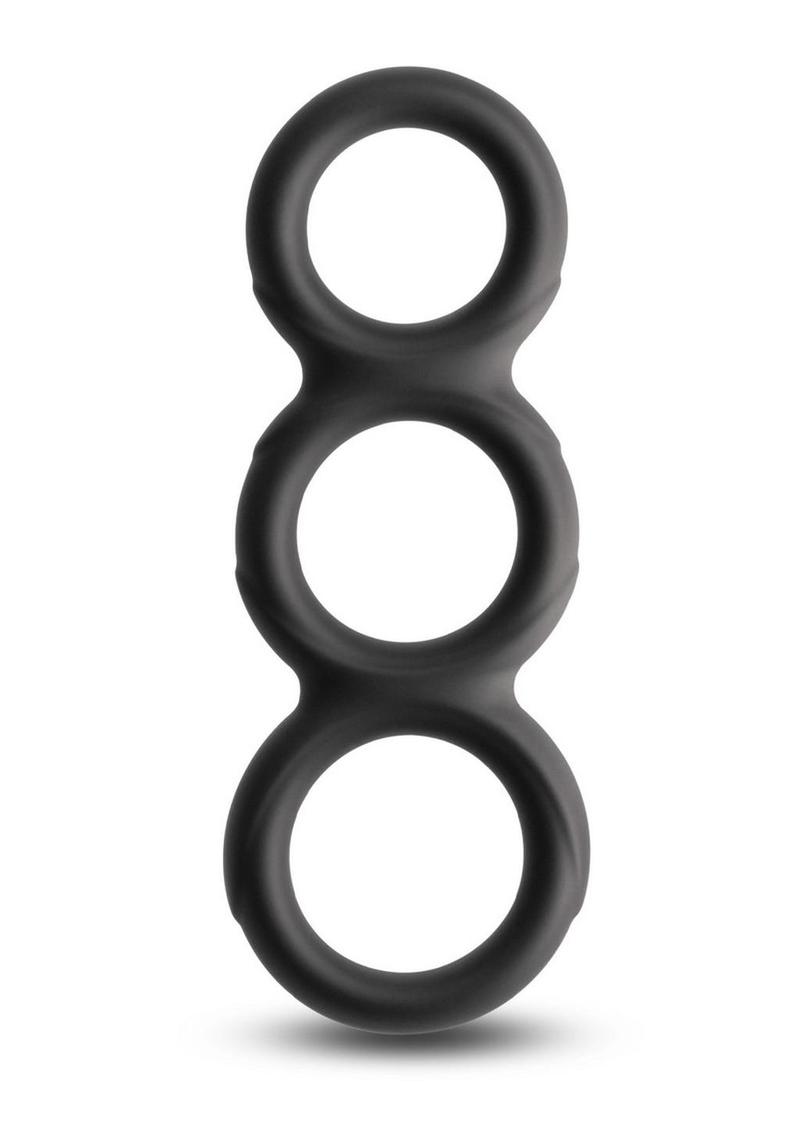Renegade Threefold Silicone Cock Ring - Black