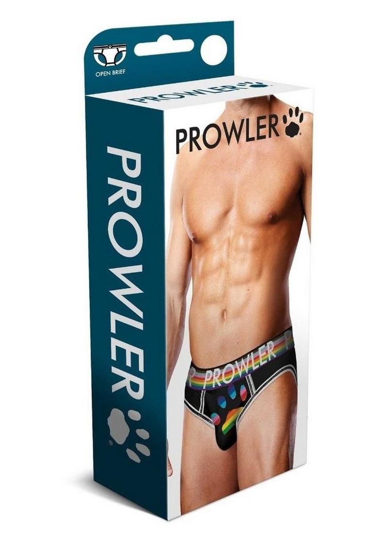 Prowler Black Oversized Paw Open Brief - Large - Black/Rainbow